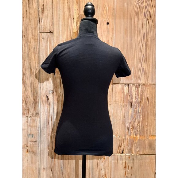 BABYDOLL T-SHIRT EAT ME MUSHROOM LOGO 24hr LAUNDRY WOMEN'S T-SHIRT BLACK NWOT SM - Picture 3 of 5